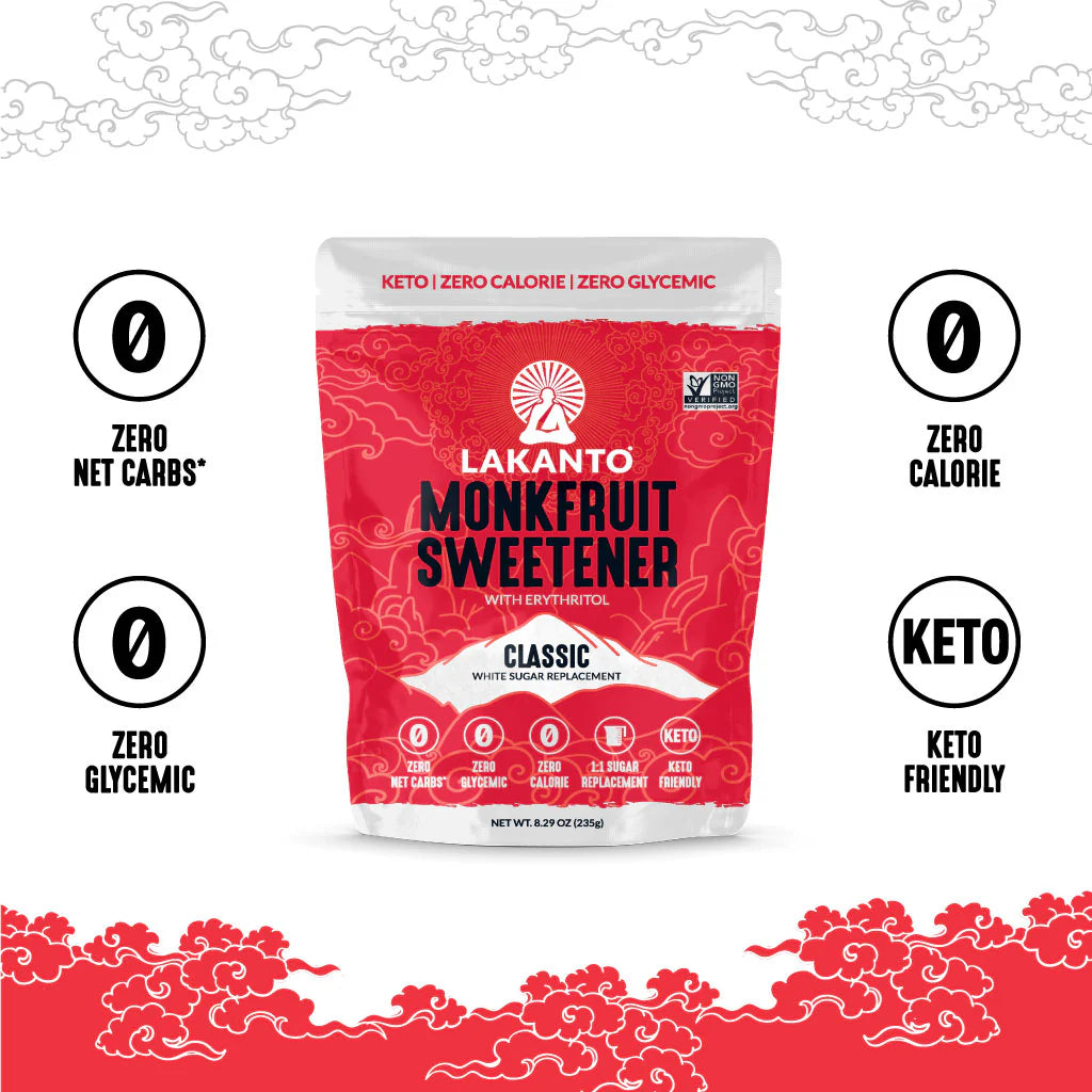 Classic Monk Fruit and Erythritol Sweetener - White Sugar Replacement