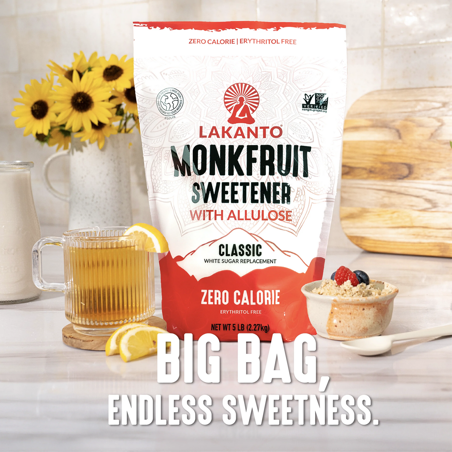 Endulzante Clásico de Monkfruit con Alulosa: Sustituto del Azúcar Blanco