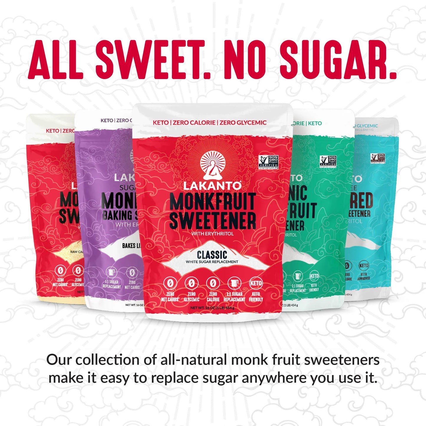 Organic Classic Monkfruit and Erythritol Sweetener - White Sugar Replacement