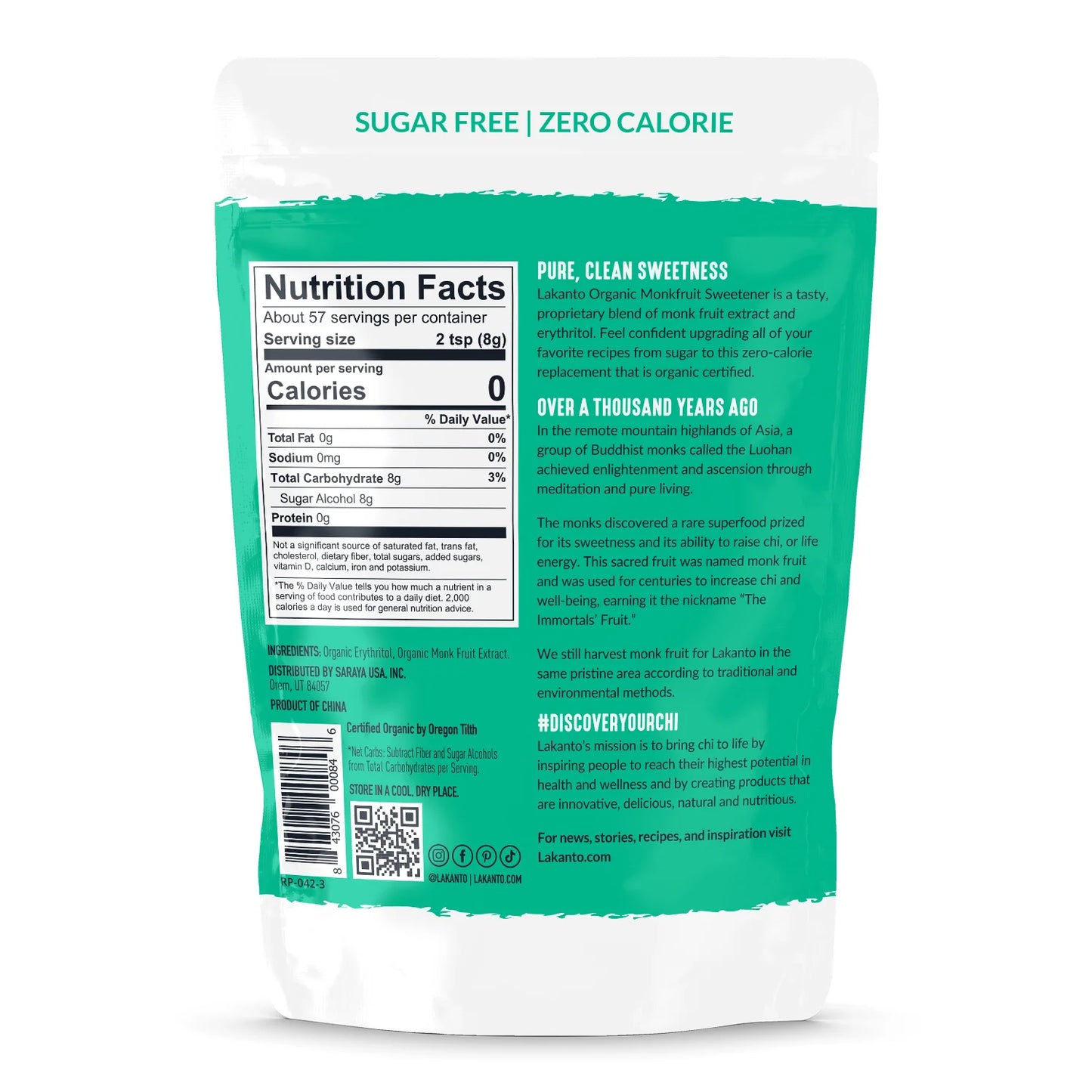 Organic Classic Monkfruit and Erythritol Sweetener - White Sugar Replacement
