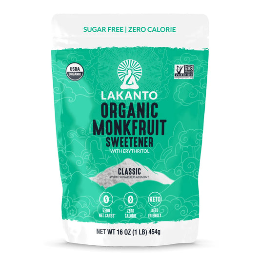 Organic Classic Monkfruit and Erythritol Sweetener - White Sugar Replacement