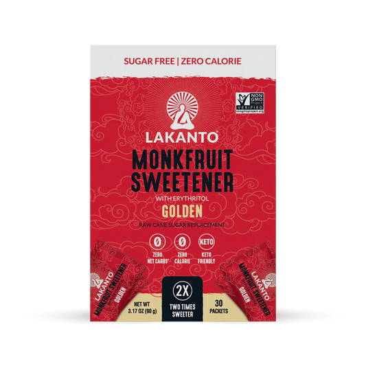 Golden Monkfruit and Erythritol 2:1 Sweetener Packets - Raw Cane Sugar Replacement