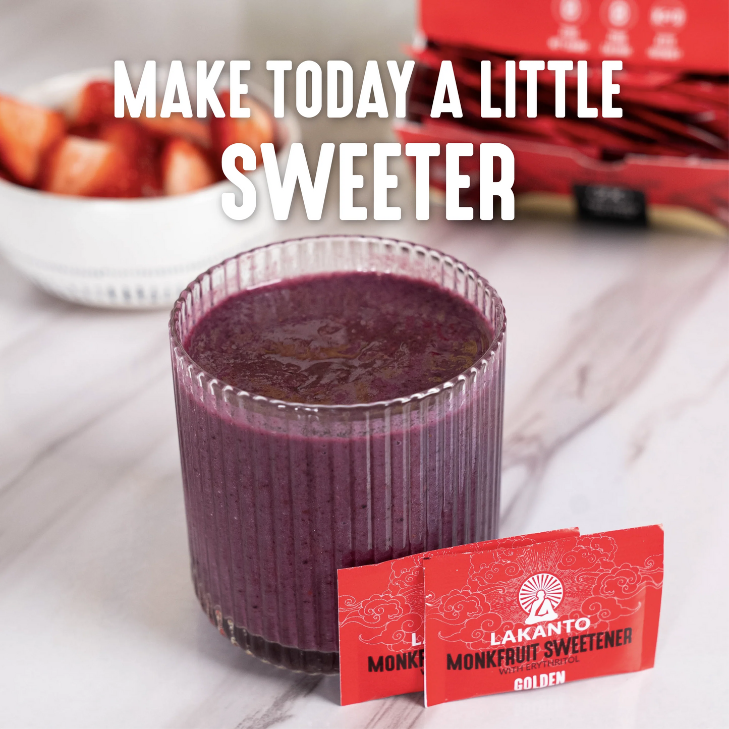 Golden Monkfruit and Erythritol 2:1 Sweetener Packets - Raw Cane Sugar Replacement