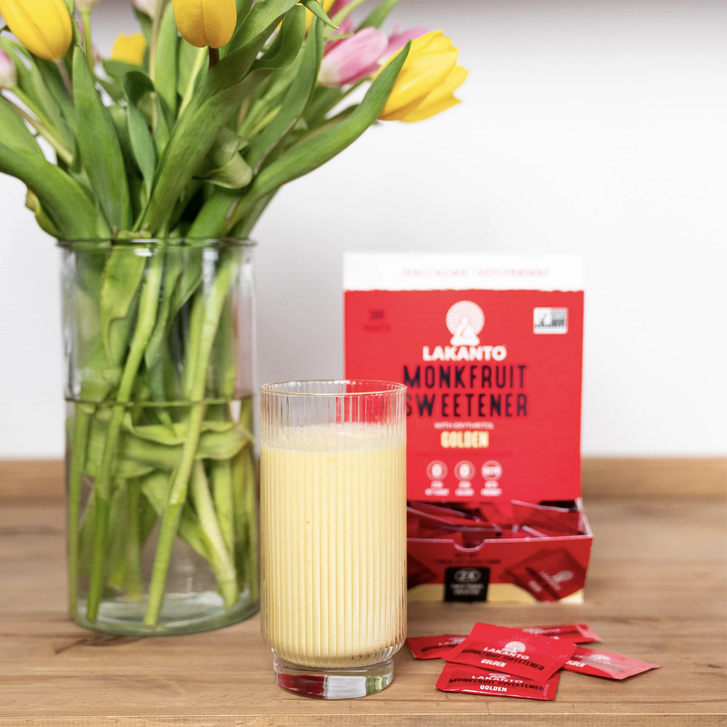 Golden Monkfruit and Erythritol 2:1 Sweetener Packets - Raw Cane Sugar Replacement